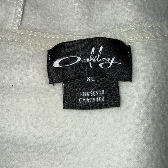 Oakley Hoodie Mens XL White Fleece Full Zip Jacket Sweatshirt Logo Outerwear - Picture 7 of 8